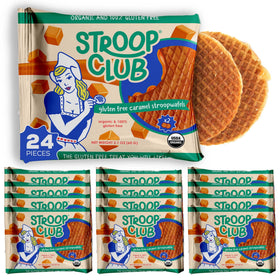 Stroop Club gluten-free caramel stroopwafel pack, ideal for on-the-go snacking