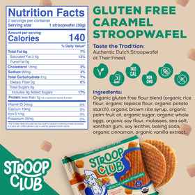 Stroop Club organic ingredients stroopwafel, highlighting natural, sustainable components