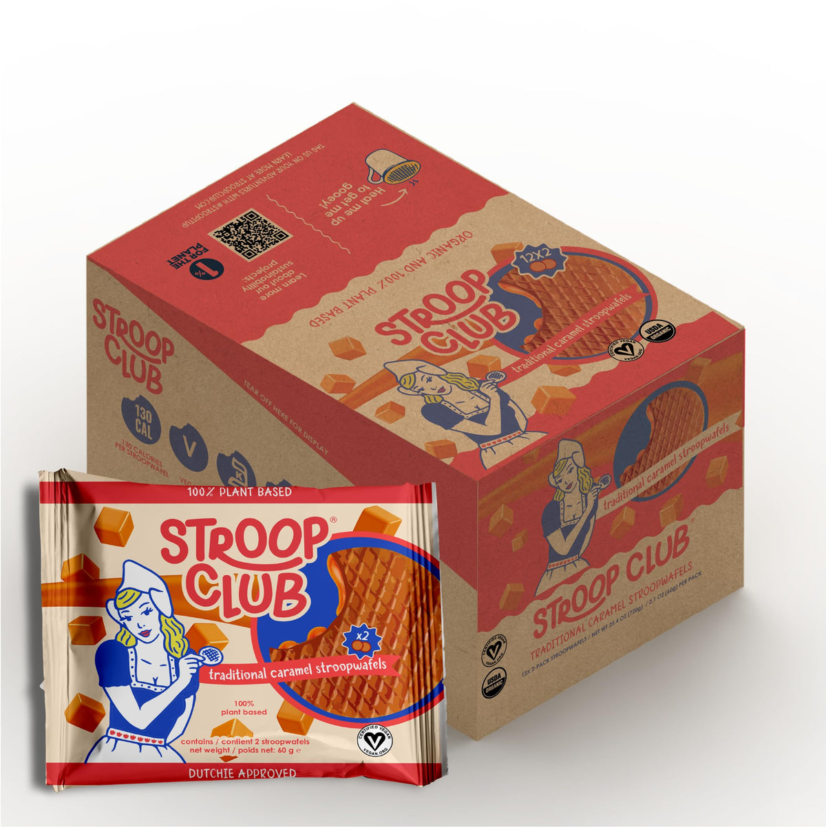 Stroop Club stroopwafels on plate highlight caramel flavor for sharing.