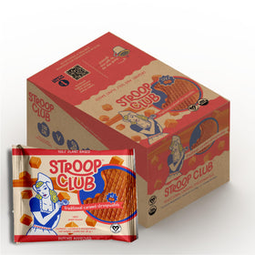 Stroop Club stroopwafels on plate highlight caramel flavor for sharing.