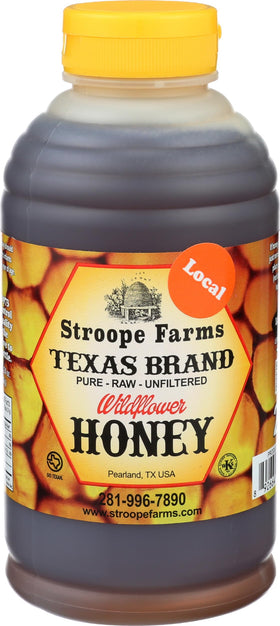 Stroope Farms Wildflower Honey bear jar, smooth pour for tea and toast