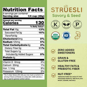 Struesli Savory & Seed Granola serving scoop for easy portions.