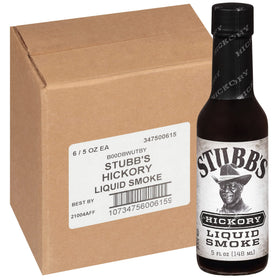 Stubbs Hickory Liquid Smoke bottle adds natural smoky flavor to meat