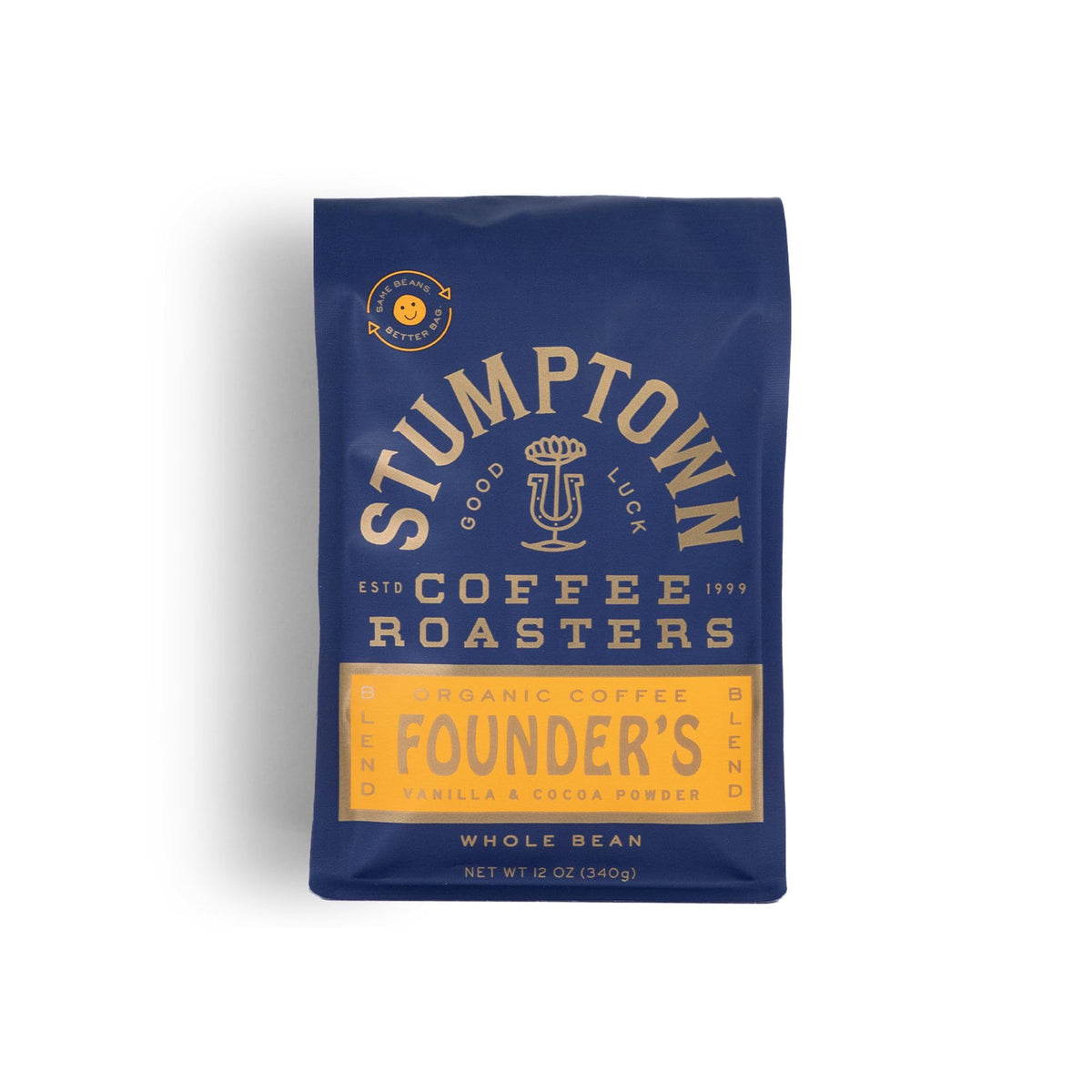 Stumptown Founder's Blend organic whole bean bag front for daily brewing