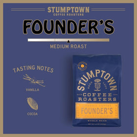 Stumptown Founder's Blend vanilla cocoa note close-up highlighting tasting hints