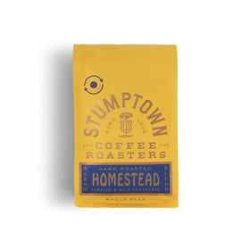 Stumptown Homestead Blend bag front displaying premium Arabica for a balanced cup.