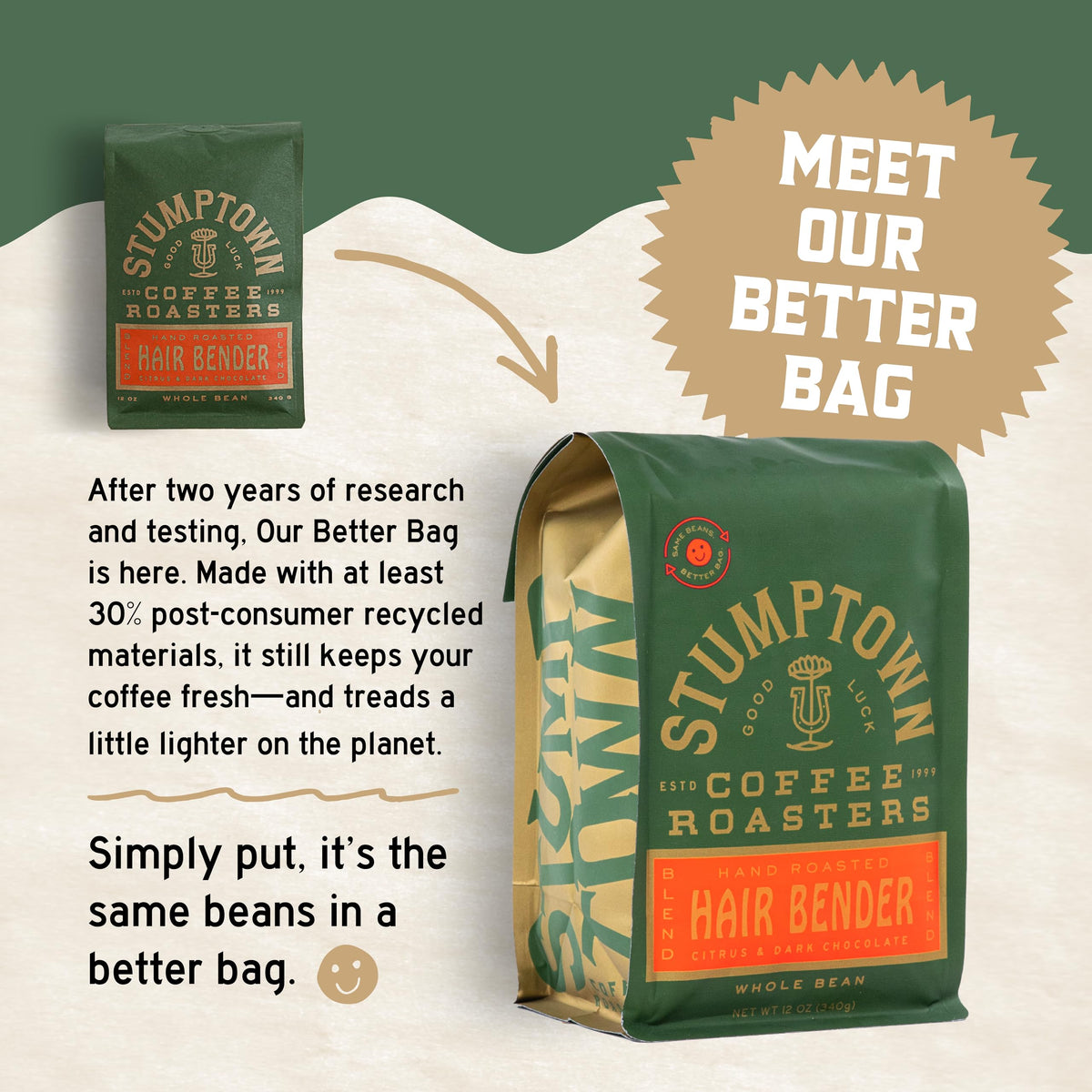 Stumptown Trapper Creek brewing setup showcases versatile grounds for espresso and drip.