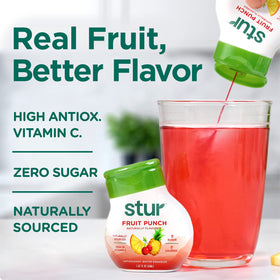 Stur Founder's Favorites bottle dispense close-up zero-calorie flavor boost