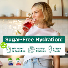 Stur Founder's Favorites flavor drops in water glass natural taste without sugar