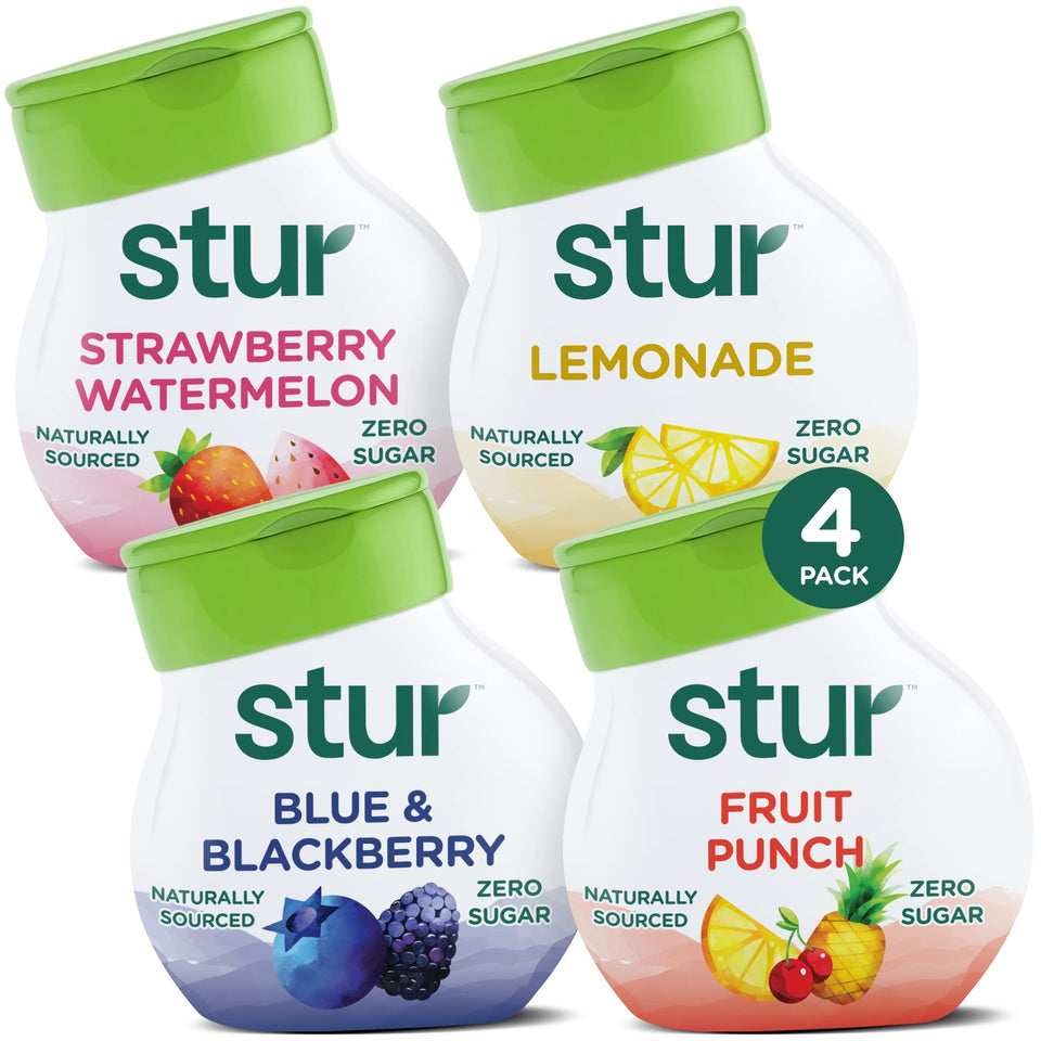 Stur Founder's Favorites variety-pack front packaging for easy on the go flavoring