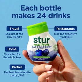 On-the-go Stur bottle tucked into a pocket for hydration anywhere