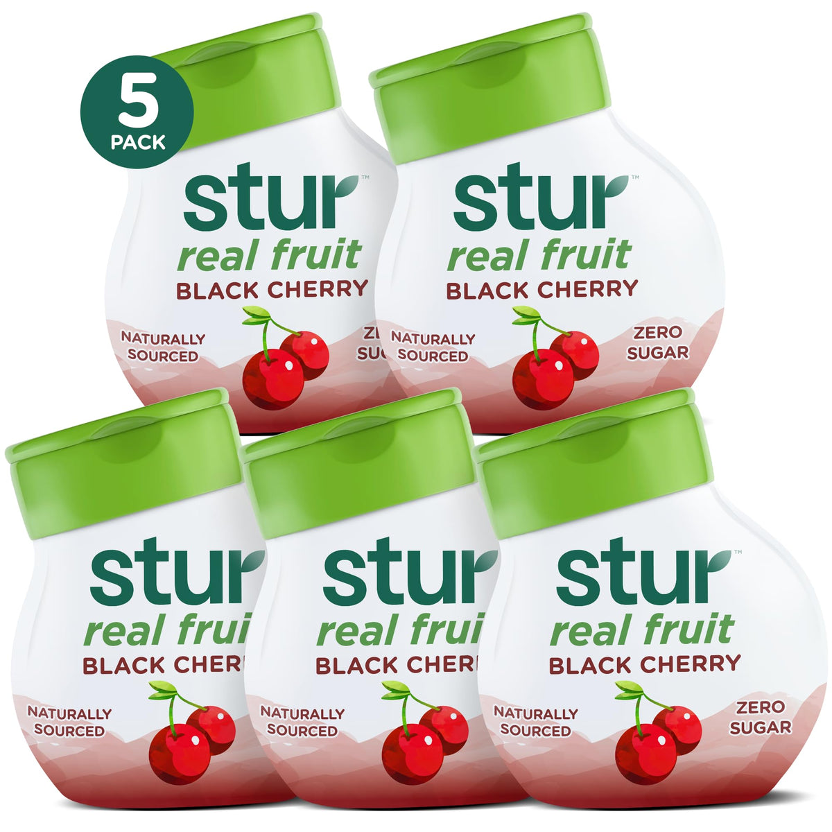 Stur Liquid Water Enhancer bottle, Black Cherry flavor, ready for hydration on the go.