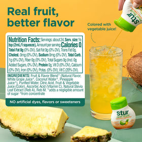 Stur Coconut Pineapple being poured into water for instant flavor
