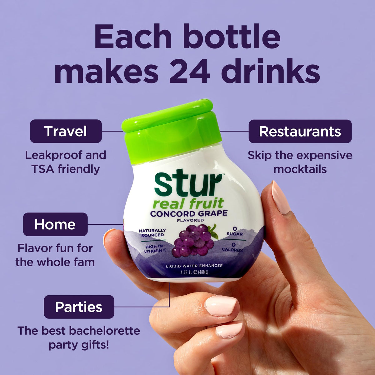 Stur Concord Grape on-the-go pack: pocket-friendly flavor for busy days