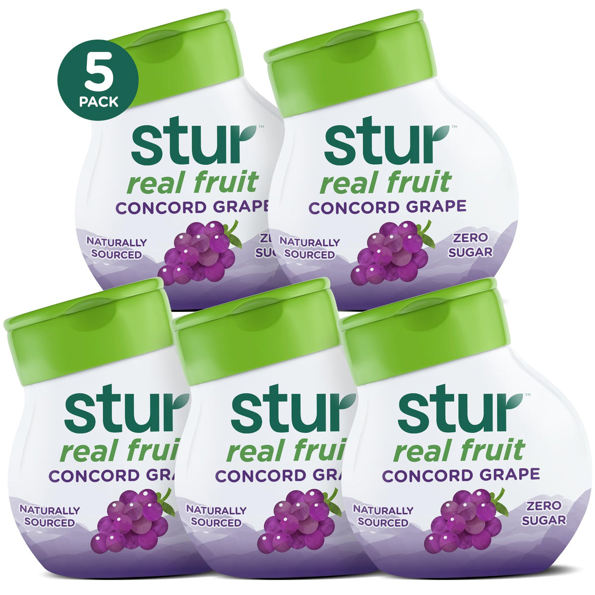 Stur Concord Grape pour: zero sugar and vitamin C in a flavorful sip