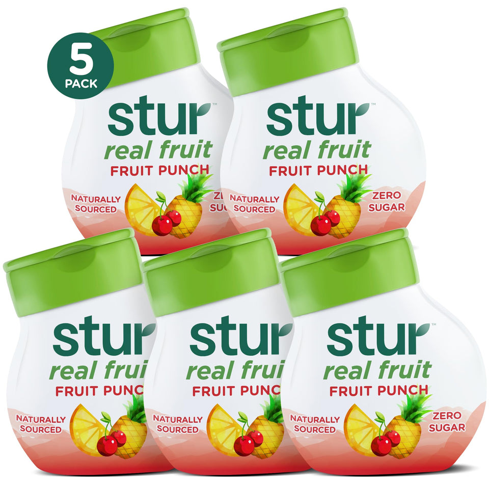 Stur Liquid Water Enhancer Fruit Punch bottle-front for portable hydration