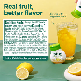 Stur Lemonade being poured into a glass for refreshing flavor.