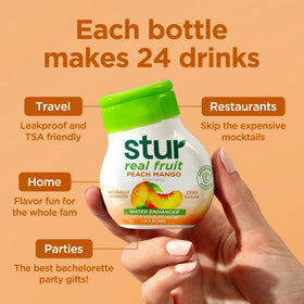 Vitamin C and antioxidants highlighted in Stur Peach Mango.