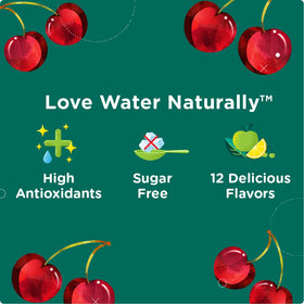 Stur LWE Black Cherry sachet opened, quick flavor boost for water any time.