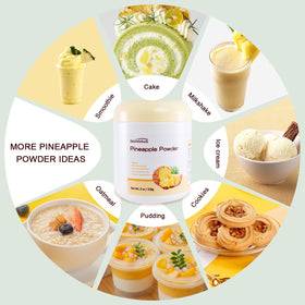 Sturelehub Pineapple Powder displayed with a bright dessert, gluten-free option.