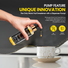 SubSugar liquid-dispensing pump enables quick, measured sweetness in tea and beverages.