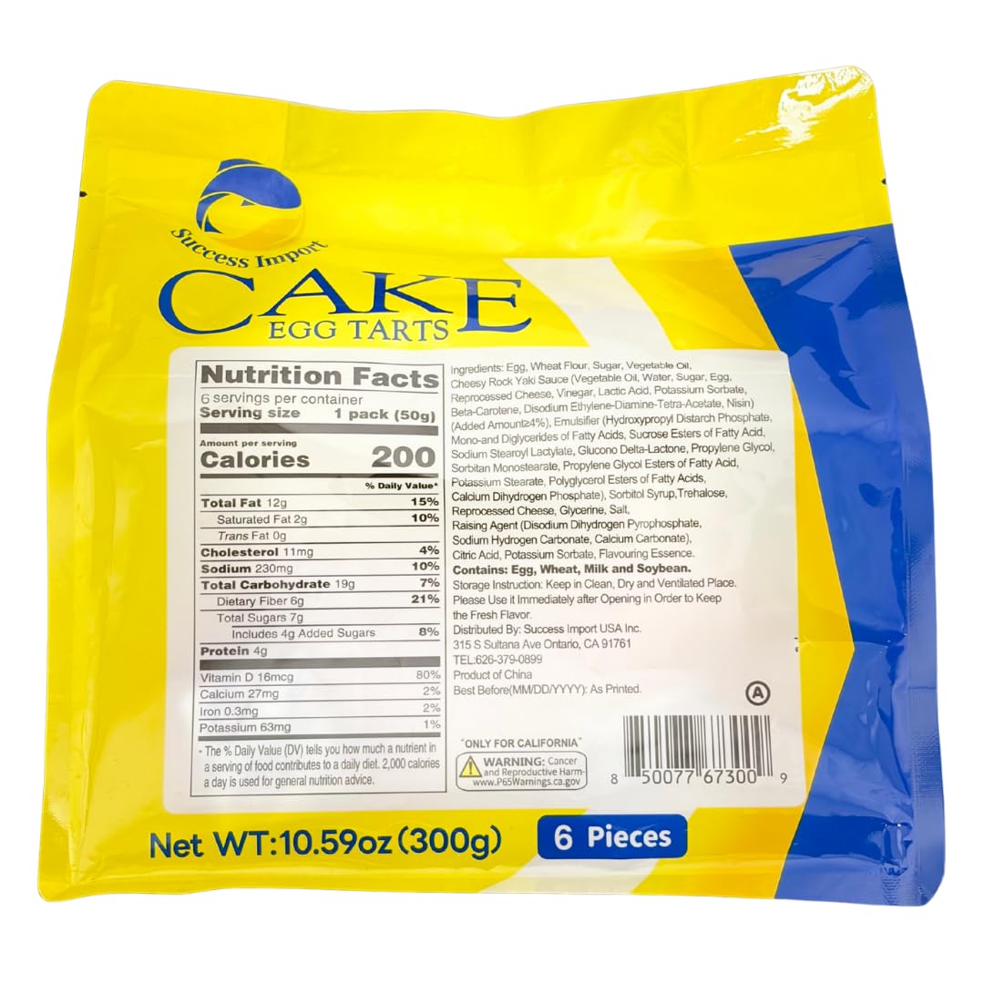 Success Imports Cake Egg Tarts foil packaging suitable for gifting or parties.