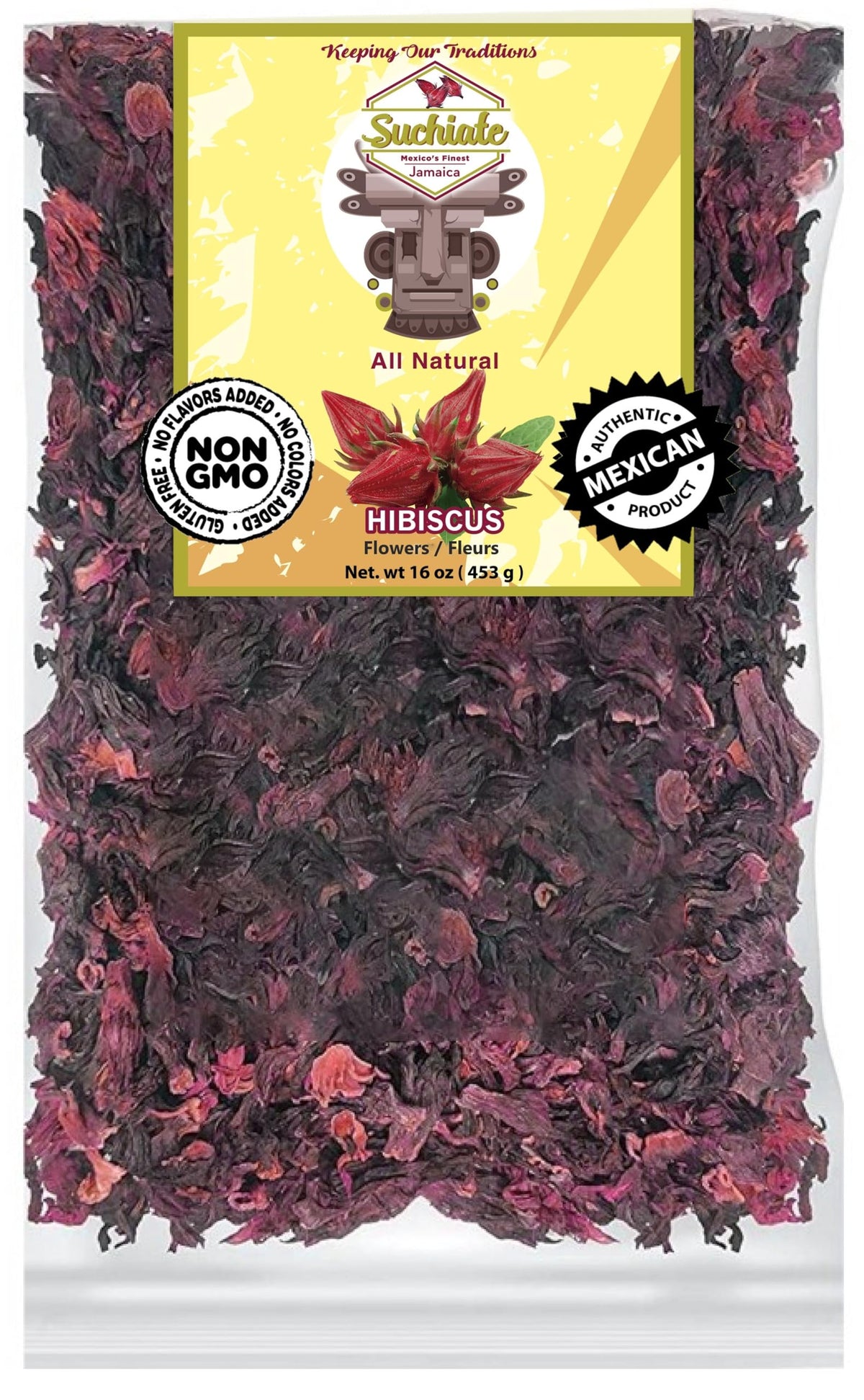 Suchiate hibiscus flowers at peak bloom showing vibrant color and aroma for tea and infusions