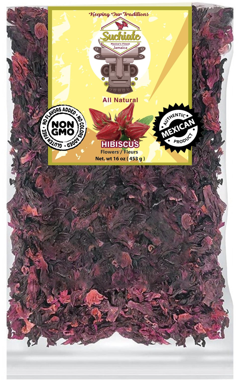 Suchiate hibiscus flowers at peak bloom showing vibrant color and aroma for tea and infusions