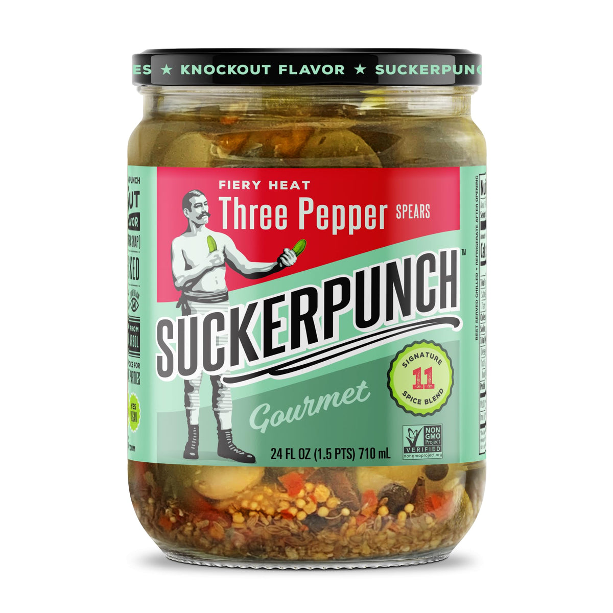 SuckerPunch Bold Burger Dill Pickle Chips – chips in a jar with crisp dill flavor for snacking.
