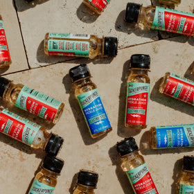 SUCKERPUNCH hydration formula bottle highlighting electrolytes and simple, non-GMO ingredients.