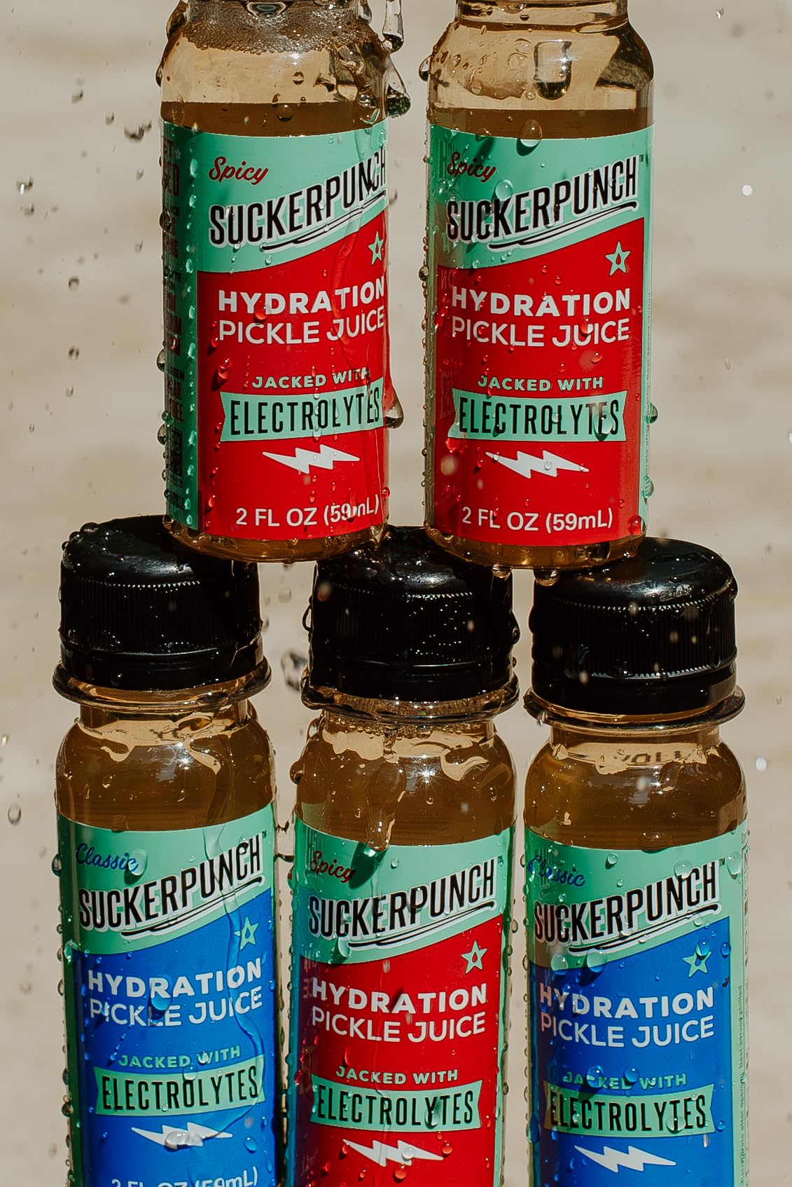 Suckerpunch pickle juice shot supports cramps relief and endurance
