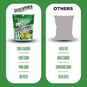 SuckerPunch pickle pouch labeled gluten-free for dietary ease