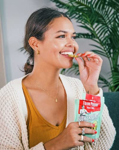 SuckerPunch sugar-free pickle pouch, low-calorie snacking option