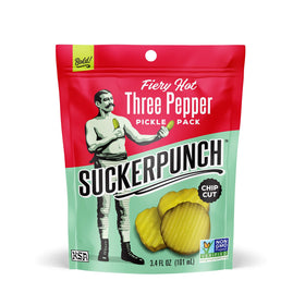 SuckerPunch ready-to-eat pickles stay shelf-stable for quick snacks