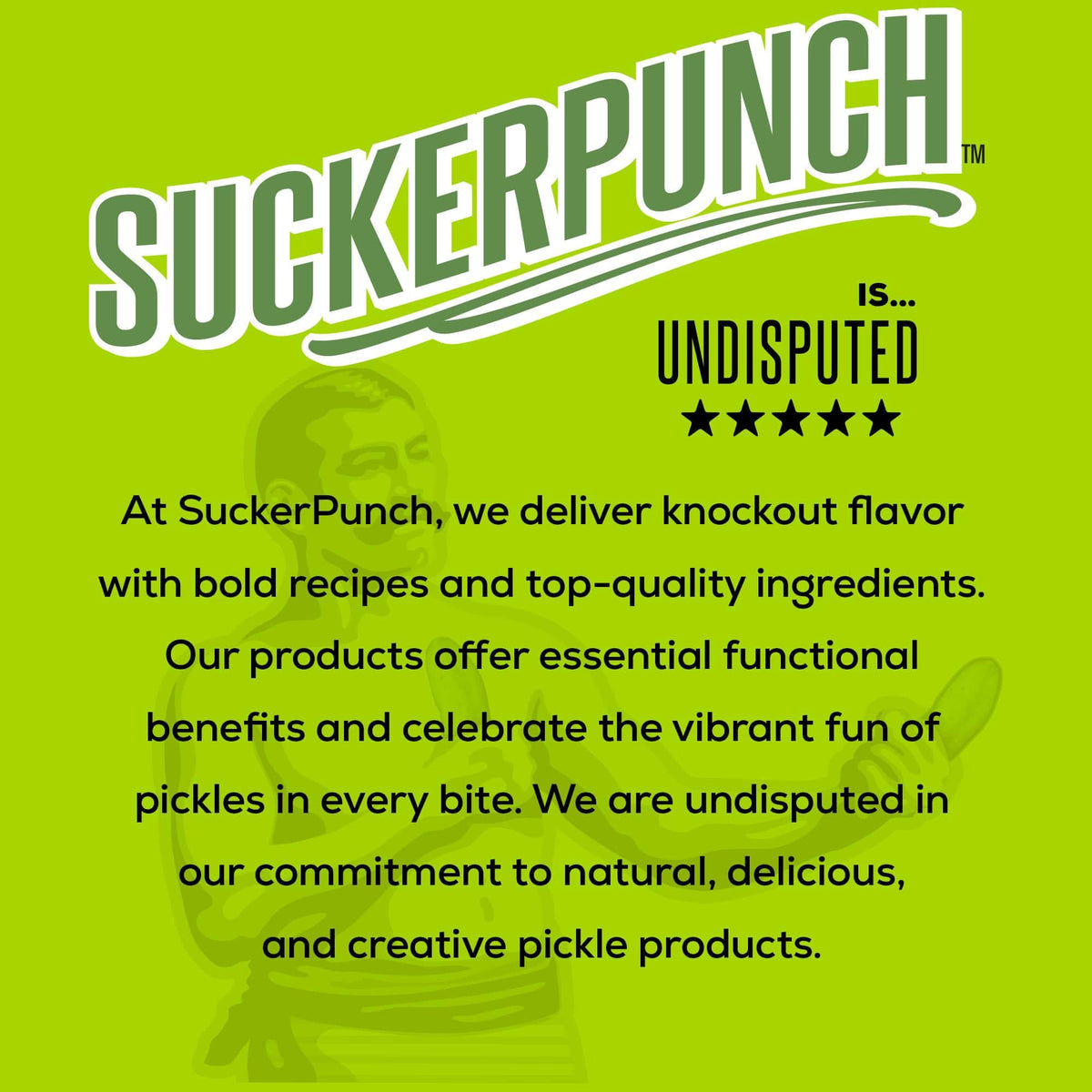 Ready-to-eat pouch of SuckerPunch pickles for busy days and travel.