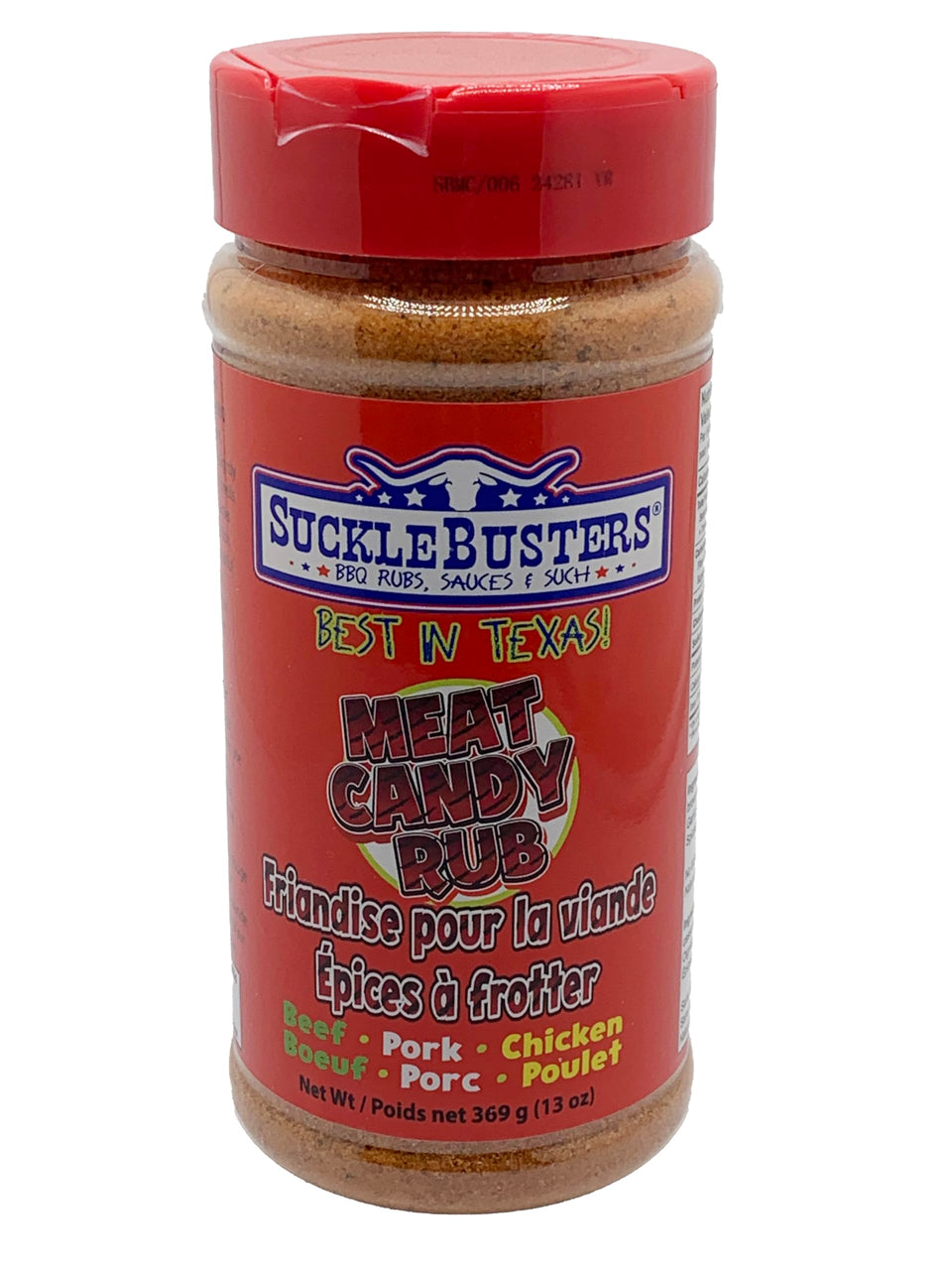 SuckleBusters Meat Candy BBQ Seasoning on pork ribs for caramelized crust and juicy result.