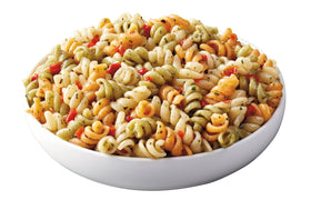 Suddenly Salad Classic pasta salad ingredients ready to customize with fresh vegetables