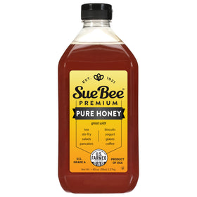 Sue Bee Honey 80oz bottle showcases premium USA Grade A quality for everyday use.