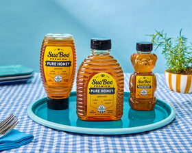 Sue Bee honey drizzle on toast enhances everyday breakfast.