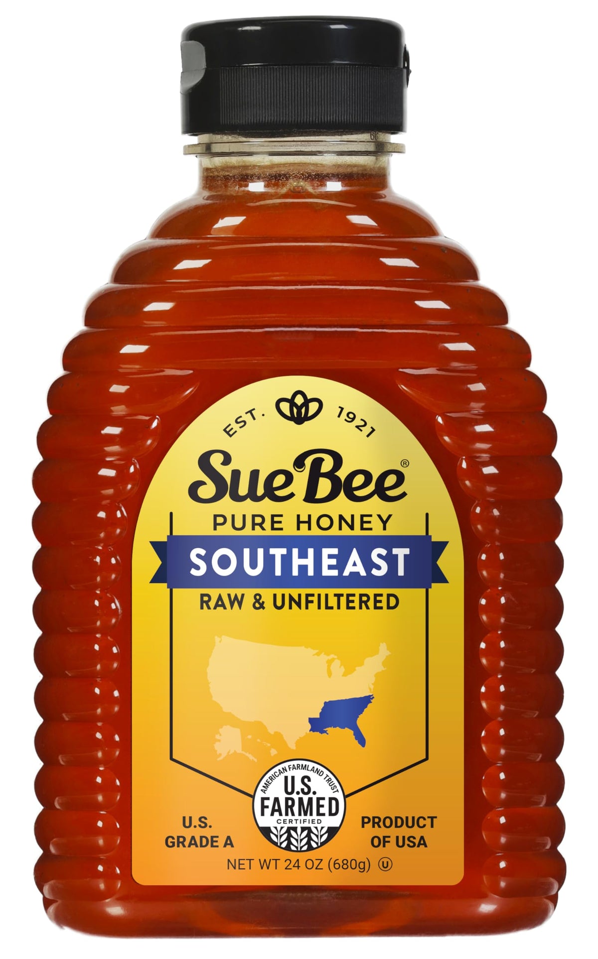 Sue Bee Local Southeast Honey being poured for a natural sweetener in tea