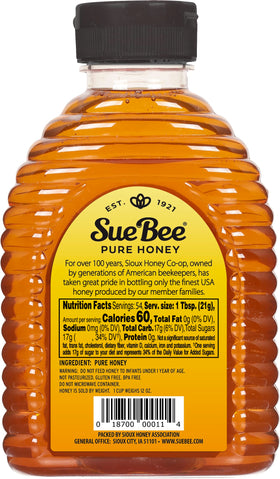 Sue Bee squeeze bear ready for mess-free drizzle and snacks.