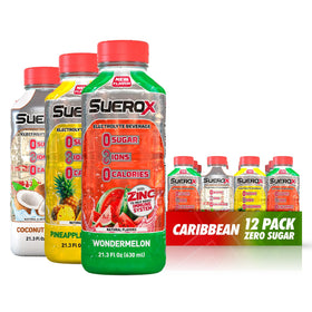 SueroX Caribbean Pack flavors overview for refreshing hydration on the go.