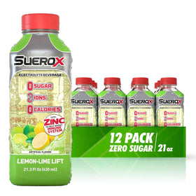 SueroX lemon lift bottle for on-the-go hydration during workouts.