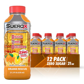SueroX Orange Rescue bottle ready for fast hydration during workouts