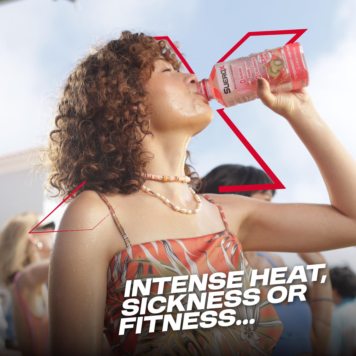 Suerox Strawberry-Kiwi sip captures a tasty, sugar-free recovery moment.