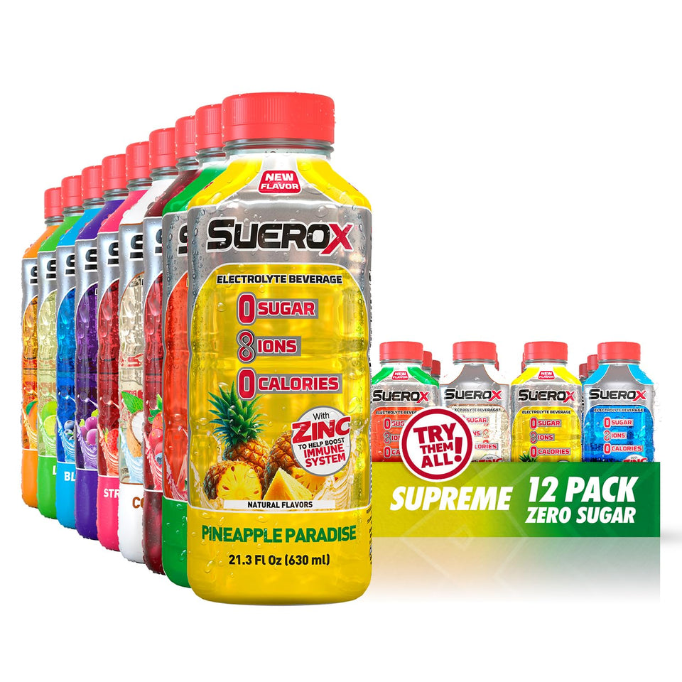 SueroX Supreme Pack coconut flavor bottle for active hydration