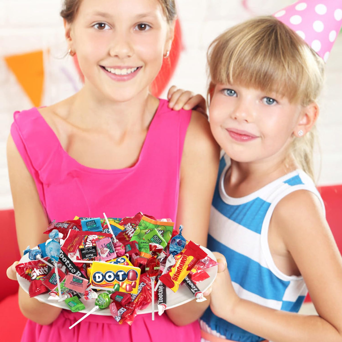 Sugadelic candy bowl display with mixed textures for holiday buffets