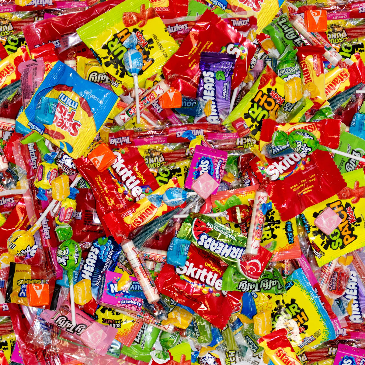 SUGADELIC bulk candy variety pack 8lb ready to pour for fast party setup