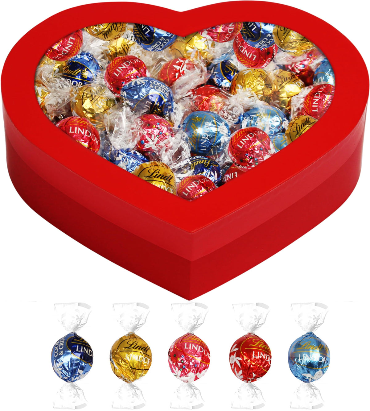SUGADELIC Lindt Truffles gift box in a heart shape, ideal for sharing and gifting