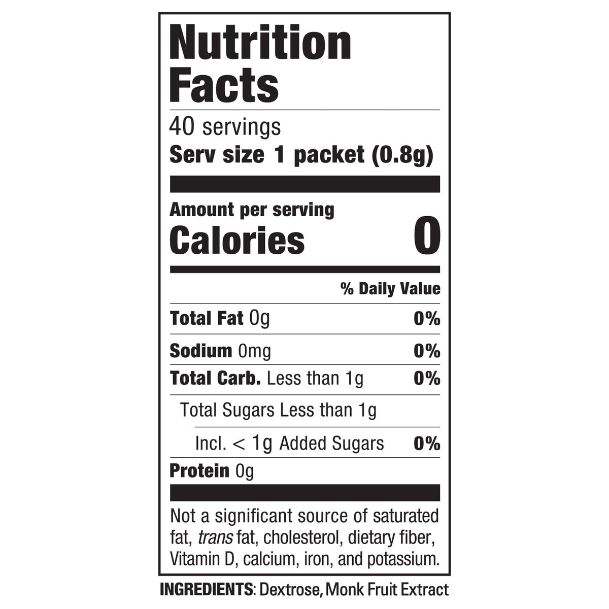 Sugar In The Raw monk fruit packets ideal for hot or cold beverages